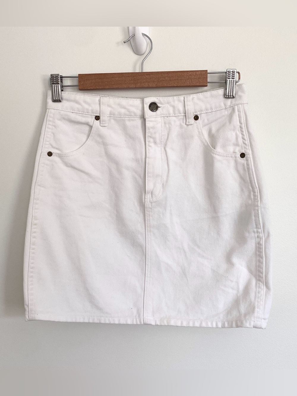 Rolla’s White Denim Mini Skirt